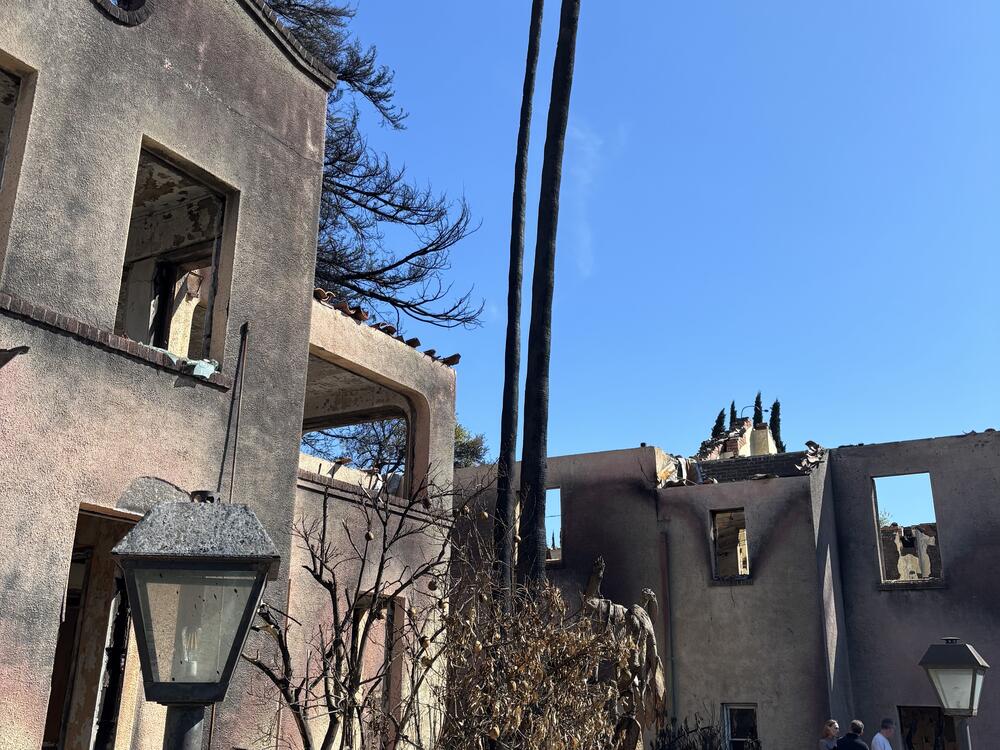 The Zane Grey Estate in LA's Altadena neighborhood was almost completely destroyed in the January 2025 Eaton Fire. But unlike other neighboring homes which were largely made of wood, its walls were made of concrete — so they mostly remained intact.