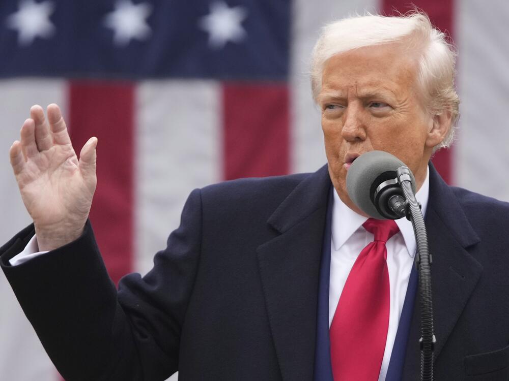 President Trump speaks during an event to announce new tariffs in the Rose Garden at the White House on April 2, 2025, in Washington.