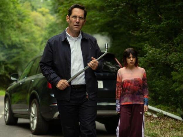 Paul Rudd stars alongside Jenna Ortega in <em>Death of a Unicorn</em>.
