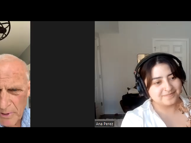 A still image of Ana Perez's interview with John Valentino, President of John + Bob's Corporation out in Fresno, Calif, March 26.