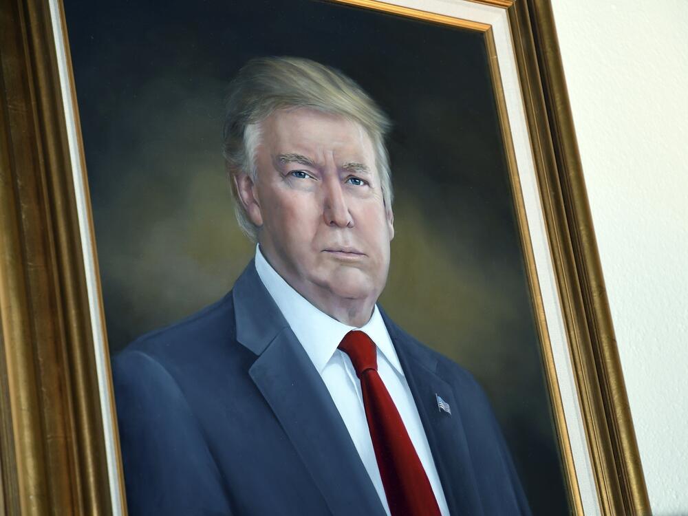 President Trump's portrait in the Colorado Capitol in August 2019.