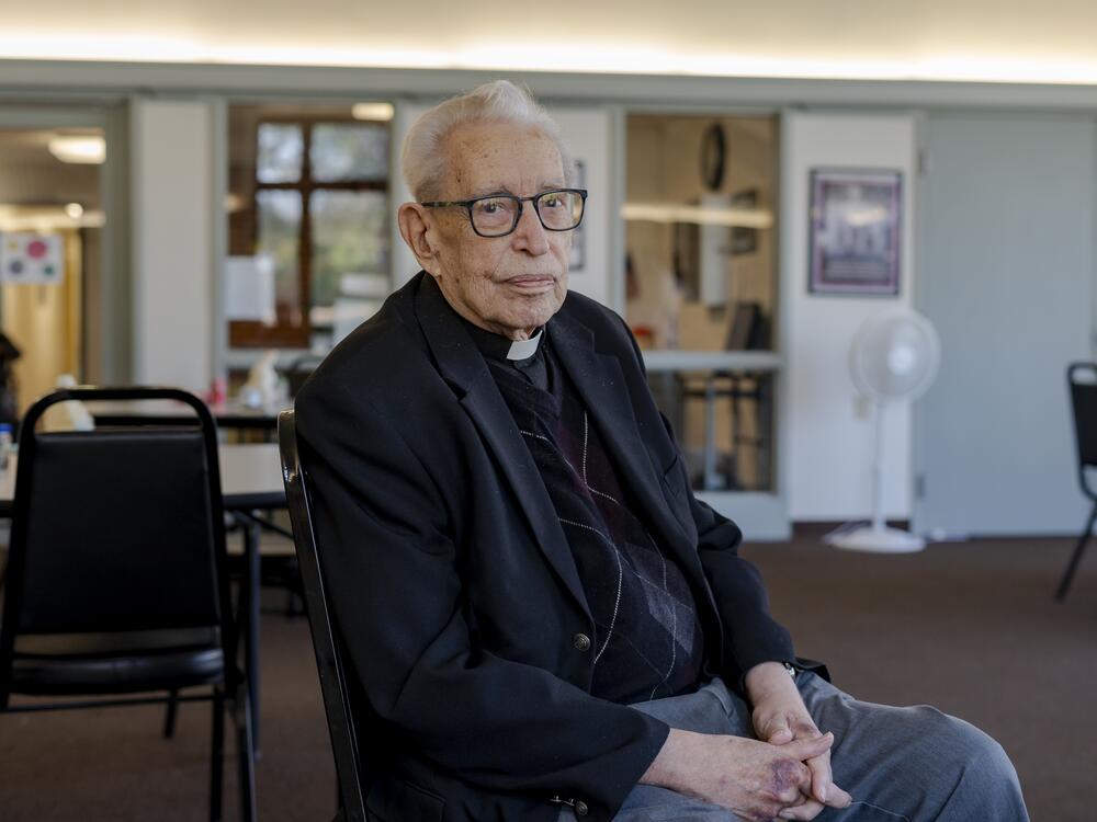 Rev. Richard Bridgford of Norfolk Urban Outreach Ministry, in the community room at Trinity Woods. He struggled for years to find a way to finance an overhaul of the senior living center's aging heating and cooling system.