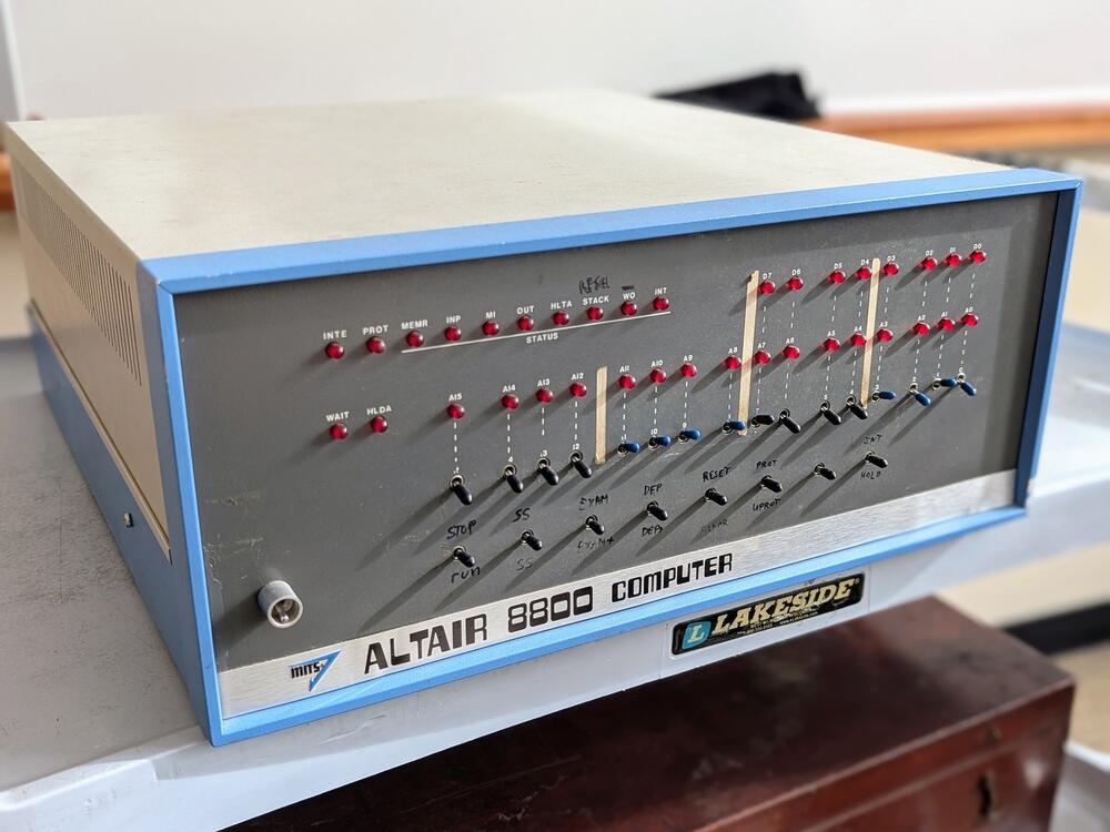 An Altair 8800 at the University of Washington's Paul G. Allen School of Computer Science and Engineering.<br>
