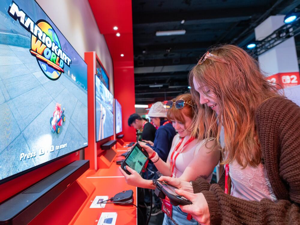 Attendees at a New York City event previewing the Nintendo Switch 2.