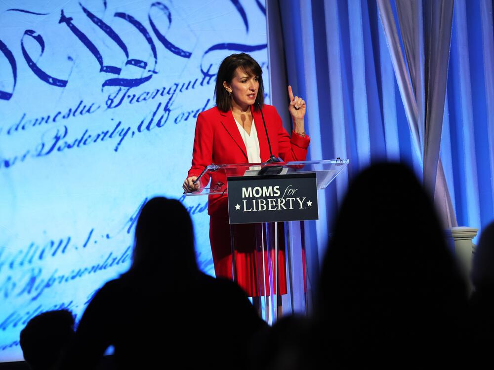 Moms for Liberty co-founder Tina Descovich speaks during the Moms for Liberty Joyful Warriors national summit in 2023.