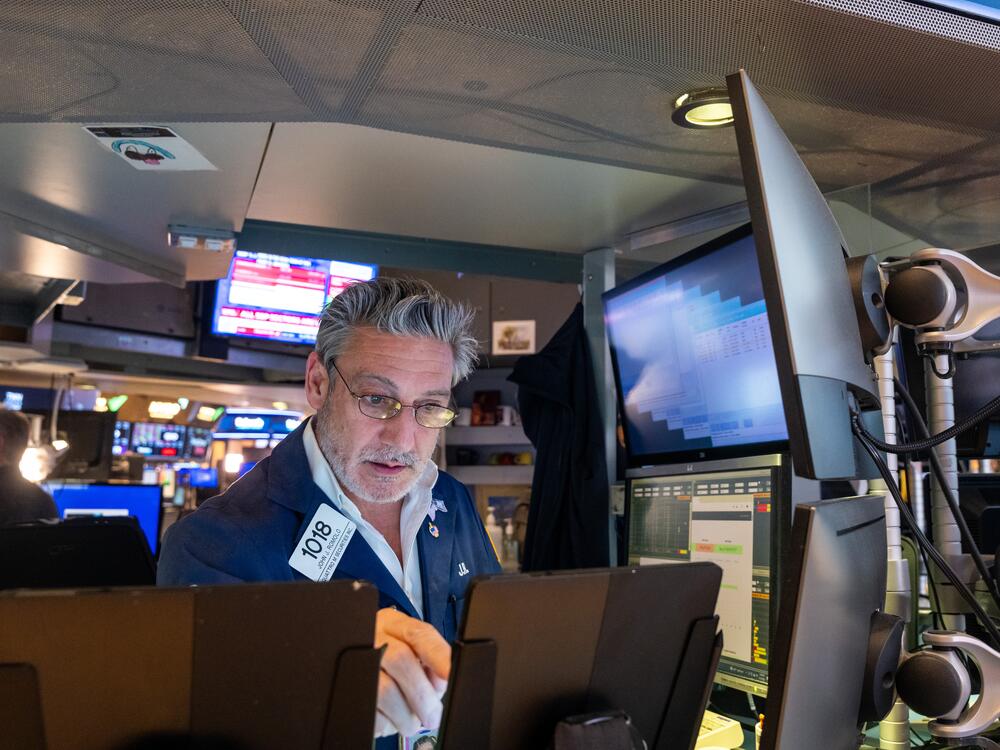 A trader on the floor of the New York Stock Exchange.