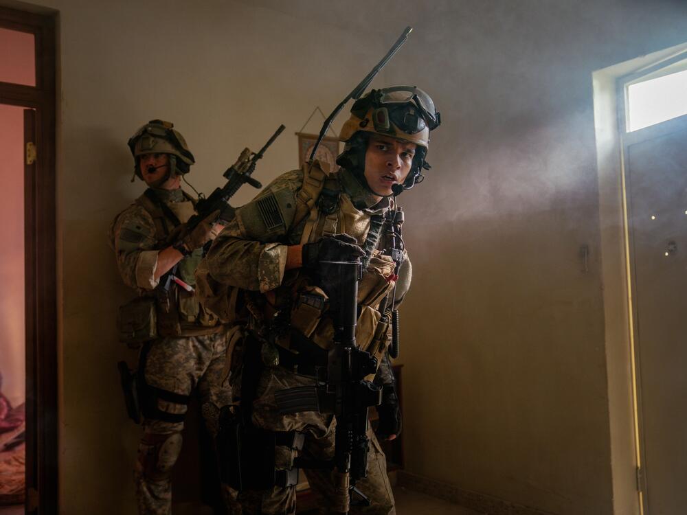 D'Pharaoh Woon-A-Tai plays a Navy SEAL in Ramadi, Iraq, in <em>Warfare</em>.<br>