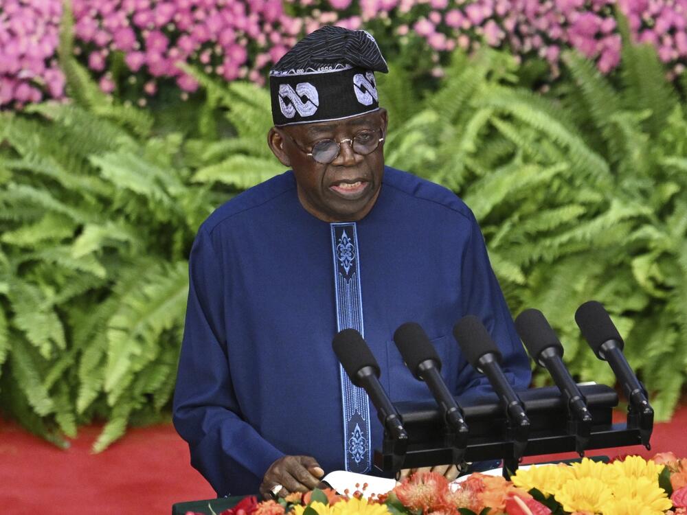 Nigeria's President Bola Ahmed Tinubu speaks at the opening ceremony of the Forum on China-Africa Cooperation (FOCAC) at the Great Hall of the People in Beijing in September, 2024.