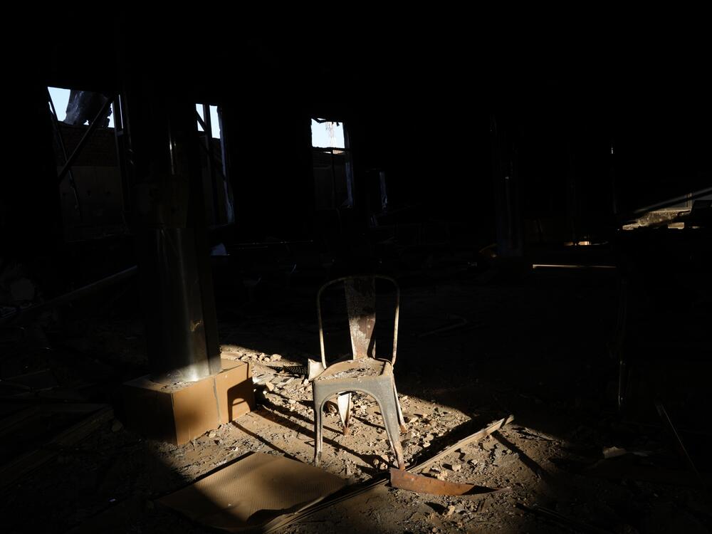 The interior of a destroyed bank building in Omdurman, Sudan in 2024.