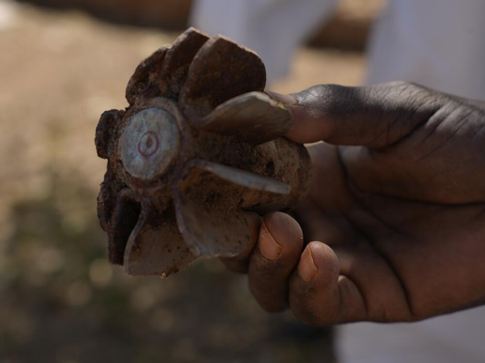 Pieces of projectile explosives are found in Omdurman, Jan. 11, 2025.