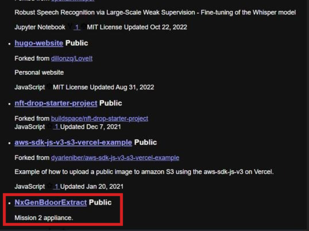 A screenshot of DOGE engineer Jordan Wick's public GitHub account that shows 