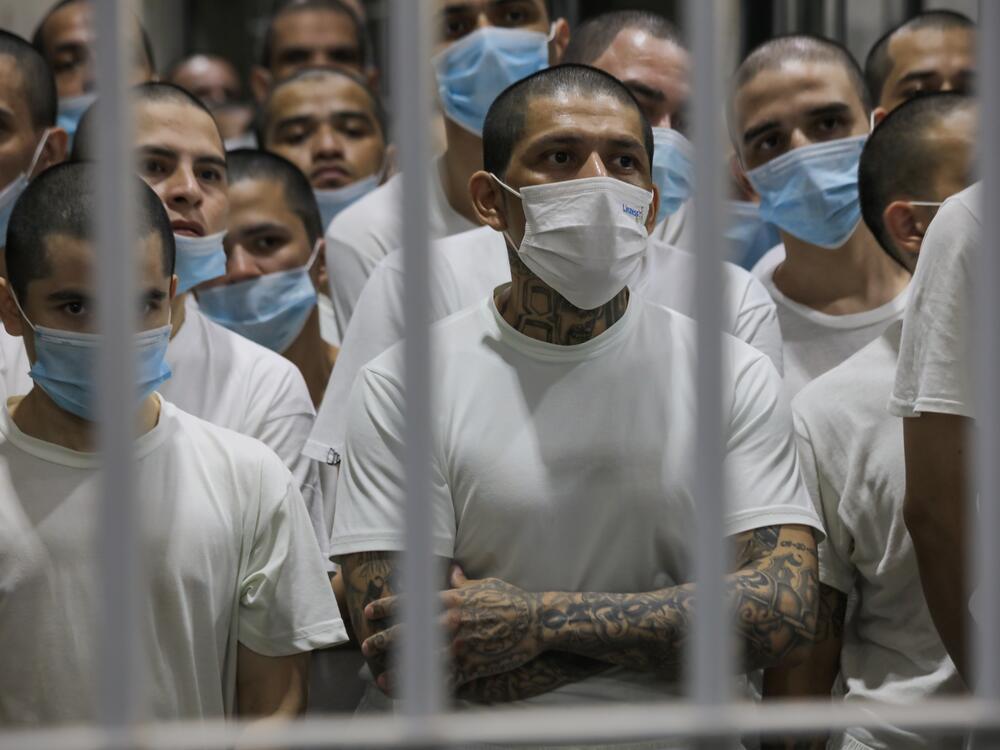 Alleged gang members seen in a cell at the Terrorism Confinement Center (CECOT) in Tecoluca, El Salvador, on April 4. Following the deportation of hundreds of migrants from the United States to El Salvador, it became a resource for the Trump administration in implementing its immigration policy. The Trump administration is now weighing whether it's legally possible to send U.S. citizens there.