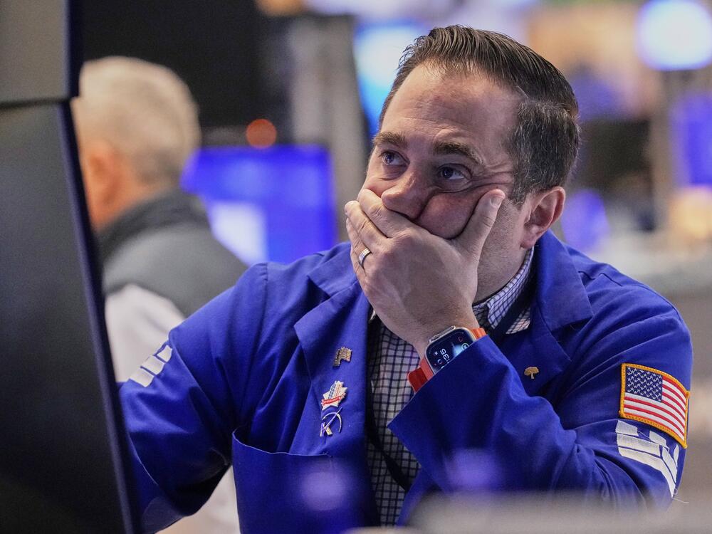 Specialist Gennaro Saporito works on the floor of the New York Stock Exchange, Wednesday, April 16, 2025.