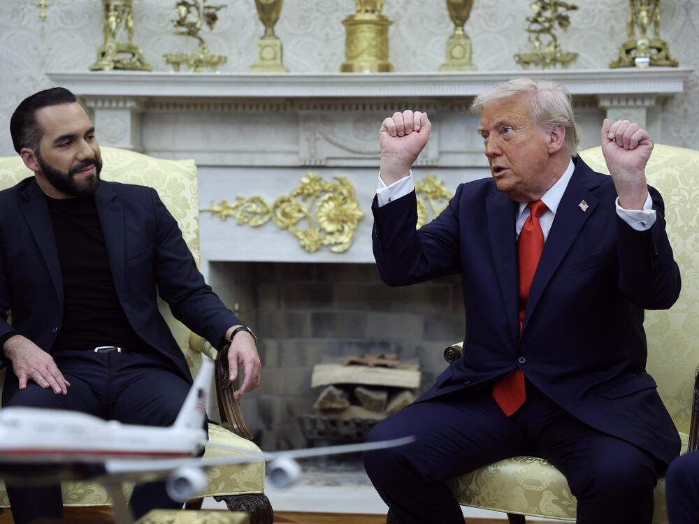 U.S. President Donald Trump met with President Nayib Bukele of El Salvador in the Oval Office of the White House April 14, 2025 in Washington, DC. Trump and Bukele are exploring a proposal to send American citizens to be held in Salvadorean prisons, a move critics describe as dangerous and unconstitutional.
