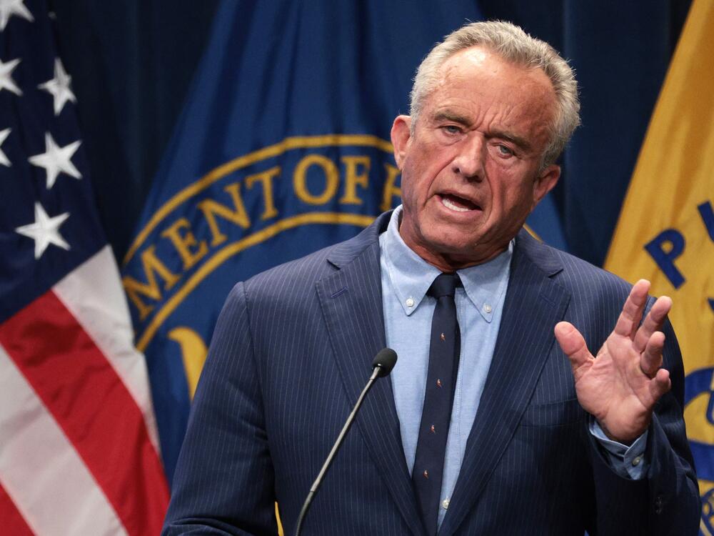 Robert F. Kennedy Jr. speaks during a news conference at the Department of Health and Human Services on Wednesday in Washington, D.C. Kennedy held a news conference to discuss autism in the U.S.