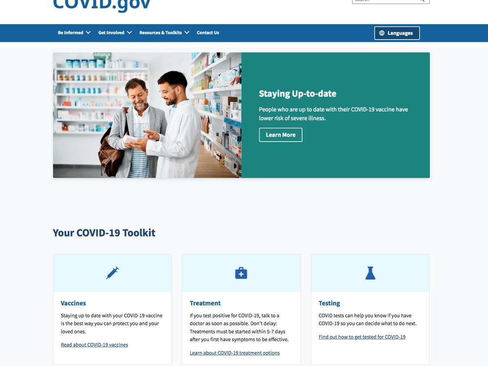 One of the pages replaced by the Lab Leak website was this COVID-19 information page, documented here via webarchive.org.