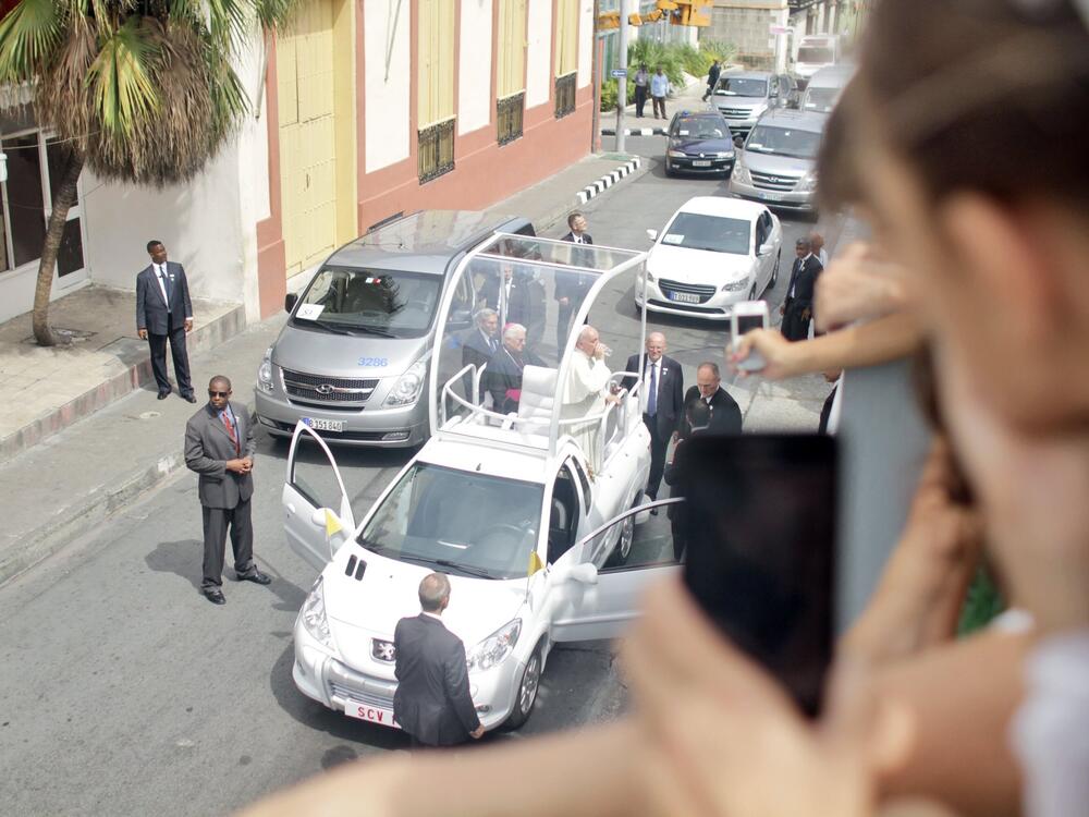 Pope Francis on a visit to Santiago de Cuba, Cuba, in September 2015.