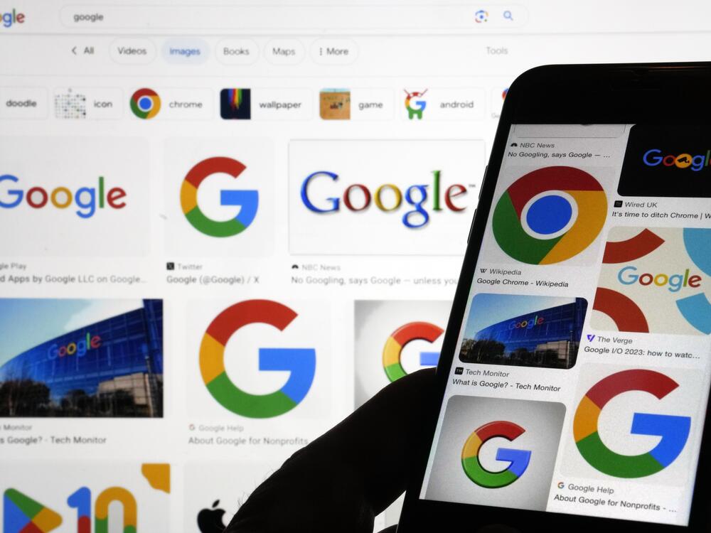 This photo, taken Sept. 11, 2023, shows various Google logos when searched on Google. If government regulators succeed in forcing Google to spin off its Chrome browser business, it's likely to unleash drastic changes designed to undermine the dominance of the Google search engine.