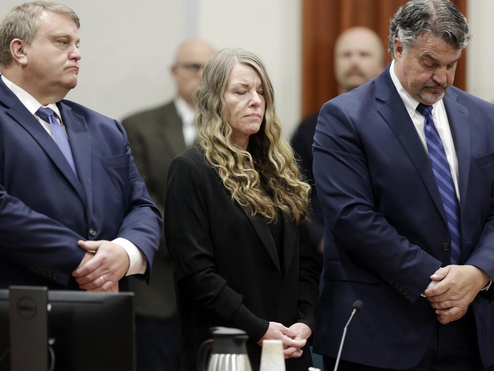 Lori Vallow Daybell stands and listens as the jury's verdict is read at the Ada County Courthouse in Boise, Idaho on Friday, May 12, 2023.