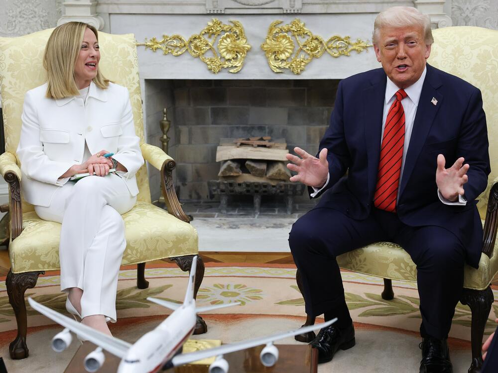President Trump meets with Italian Prime Minister Giorgia Meloni in the Oval Office at the White House on April 17.