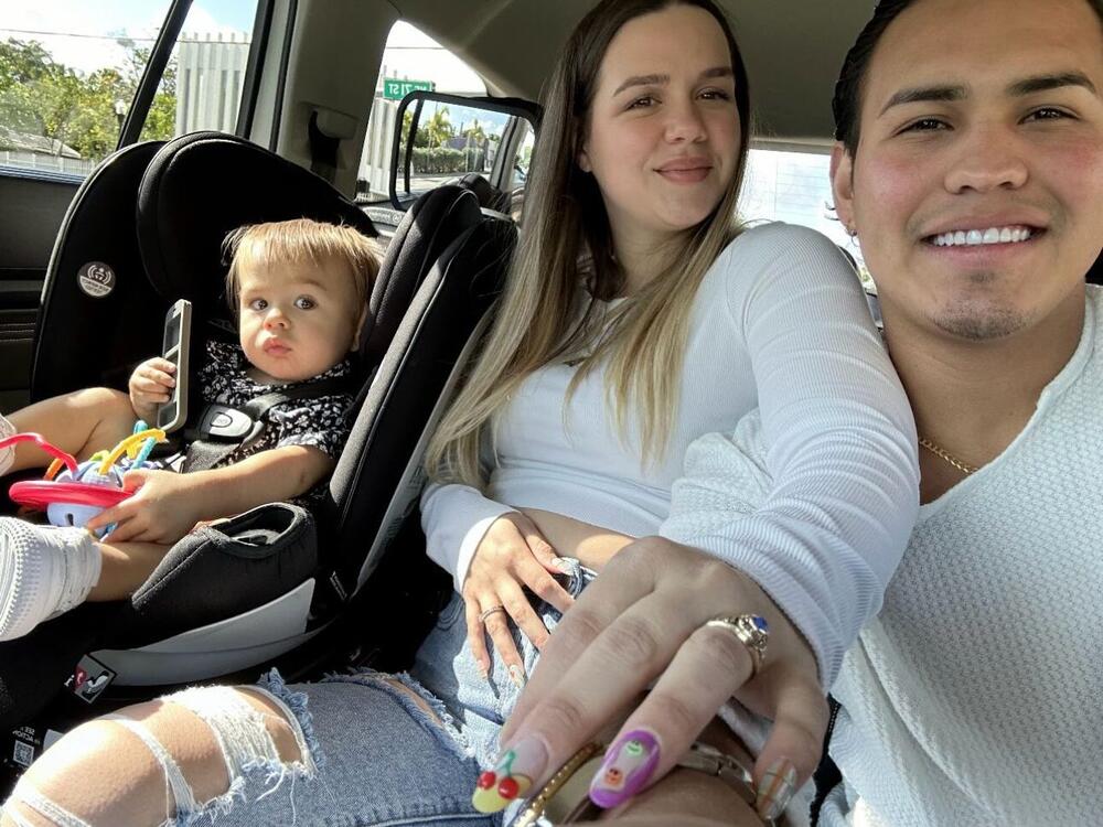 Jessica Rodriguez Aguilar is a U.S. citizen. She told NPR during a routine immigration visit, her husband Josue (right) was detained. Lawyers are warning their clients that they are increasingly seeing clients detained at scheduled court hearings and immigration check-ins.