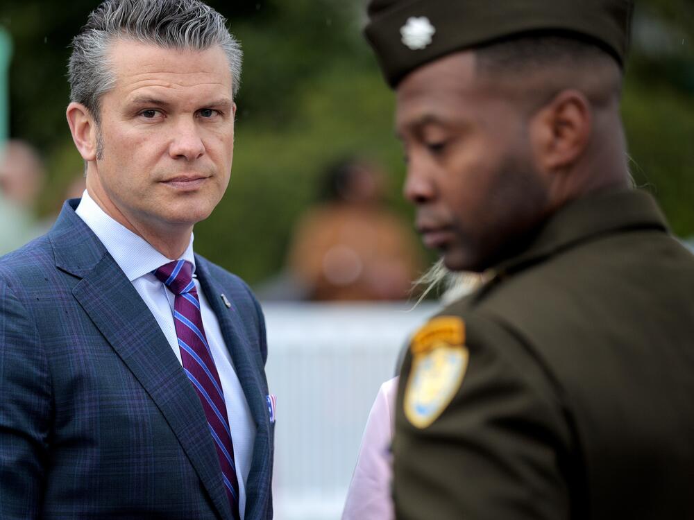 Secretary of Defense Pete Hegseth attends the White House Easter Egg Roll on the South Lawn of the White House on April 21.