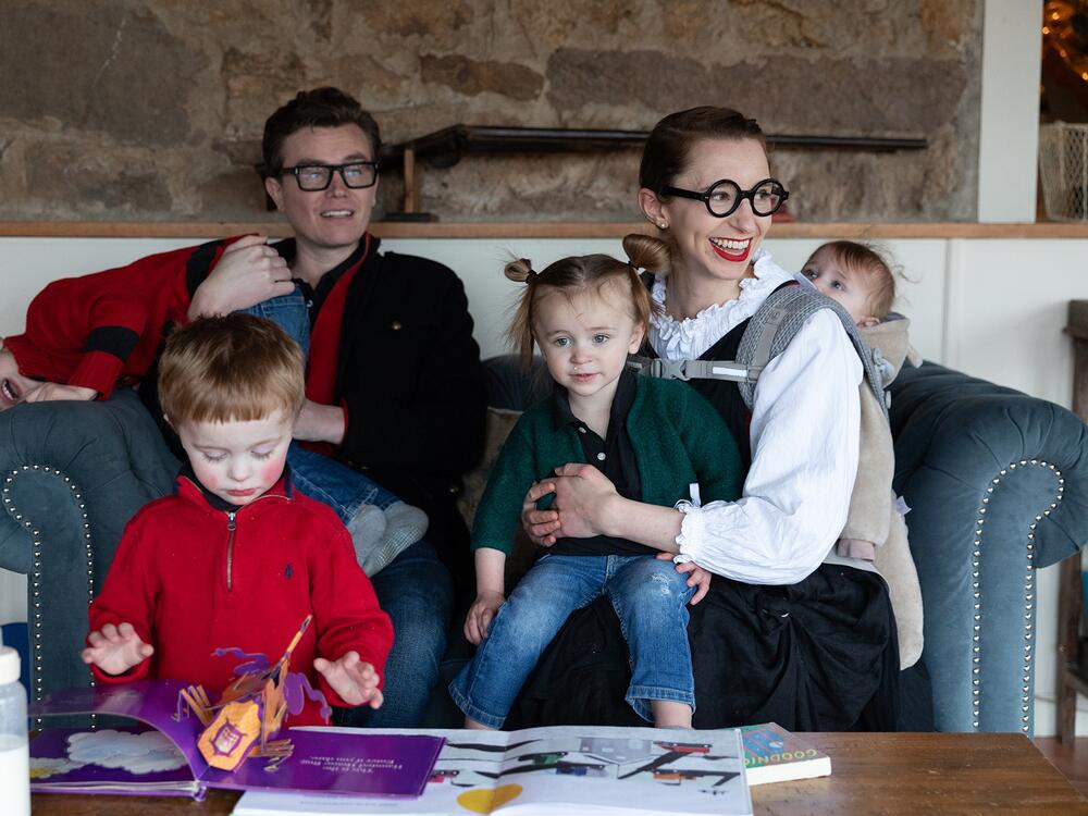 Malcolm and Simone Collins with their four children in December 2024.