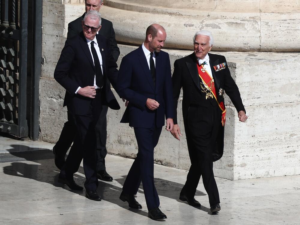 Prince William before the funeral ceremony of Pope Francis.
