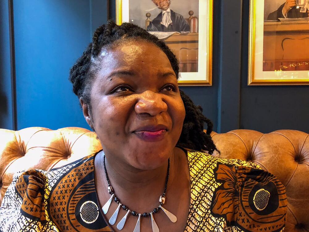 Angie Murimirwa in the English pub where I first met her in 2018. I know captions should be objective but ... she is ebullient, charismatic and has the most infectious laugh. Before the interview started, she said: 