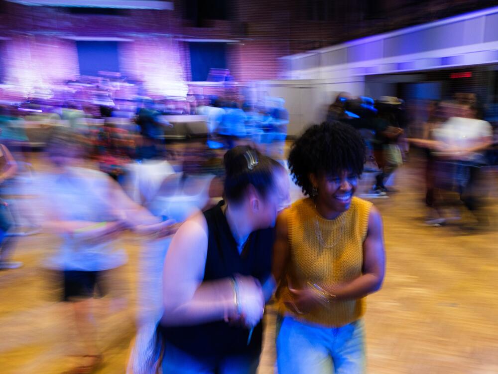 Festival attendees square danced at the 