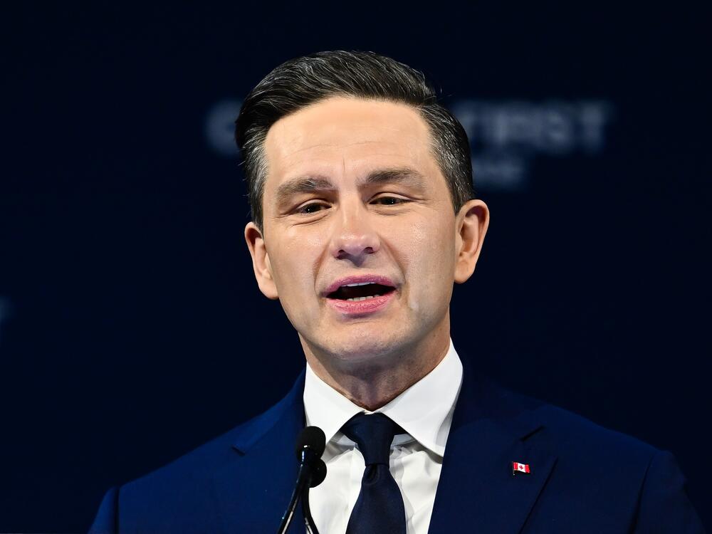Conservative Party Leader Pierre Poilievre speaks to his supporters after losing the Canadian Federal Election on April 29, 2025 in Ottawa, Canada.