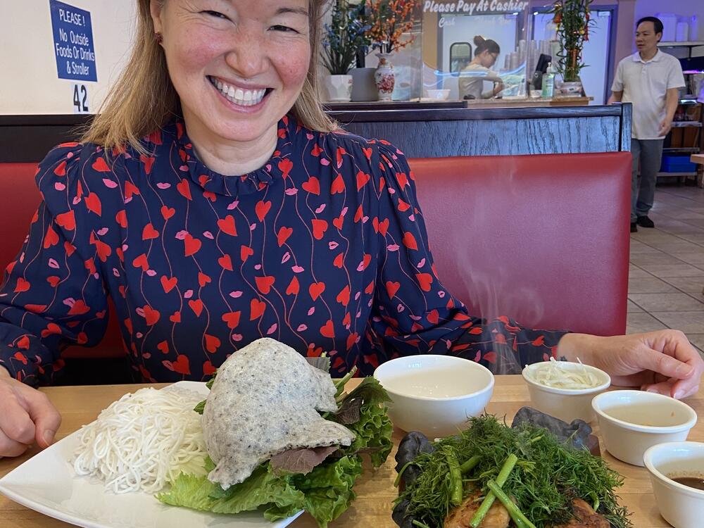 Philippa Hughes at Hai Duong Restaurant in Eden Center, a mecca for Vietnamese culture in Fairfax, Va.