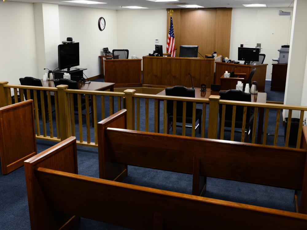 Pictured in this 2014 photo is one of ten court rooms at the Department of Justice's Executive Office for Immigration Review in Arlington, Va.