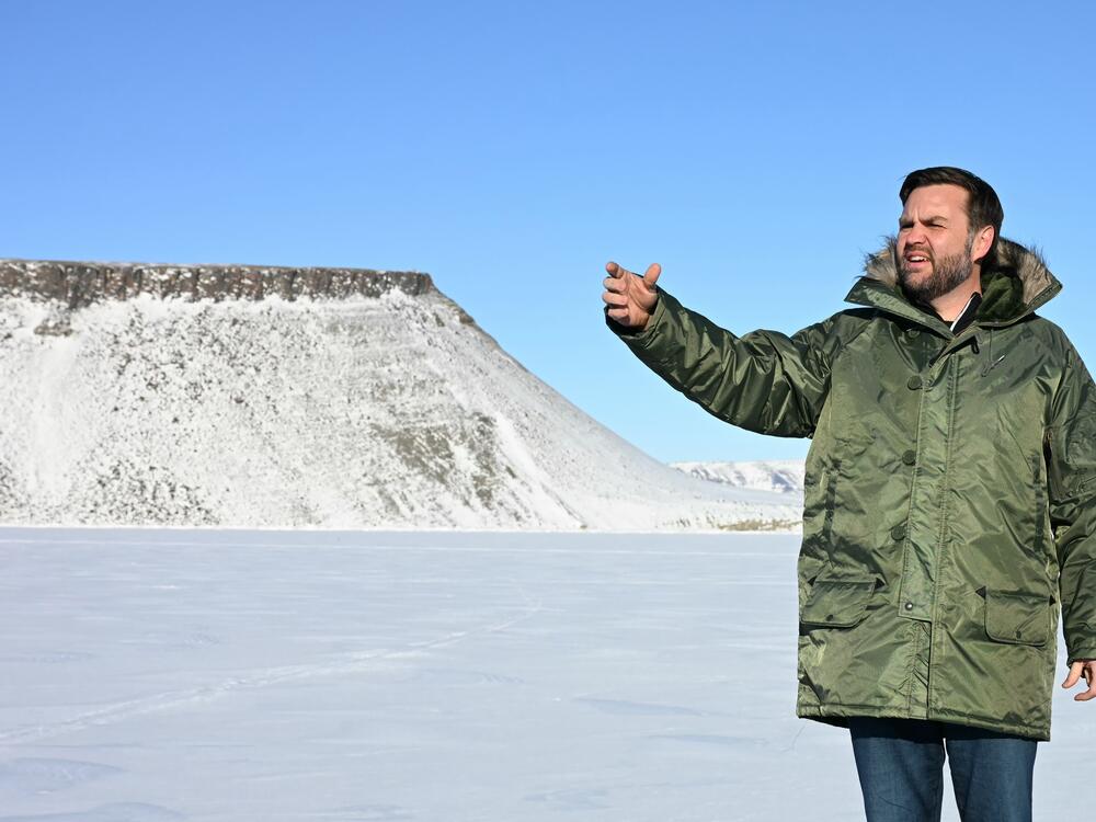 Vice President Vance tours the U.S. military's Pituffik Space Base in Greenland on March 28. The Trump administration has called for the U.S. to take control of Greenland, which is a semiautonomous territory that's part of Denmark, a NATO ally of the United States.