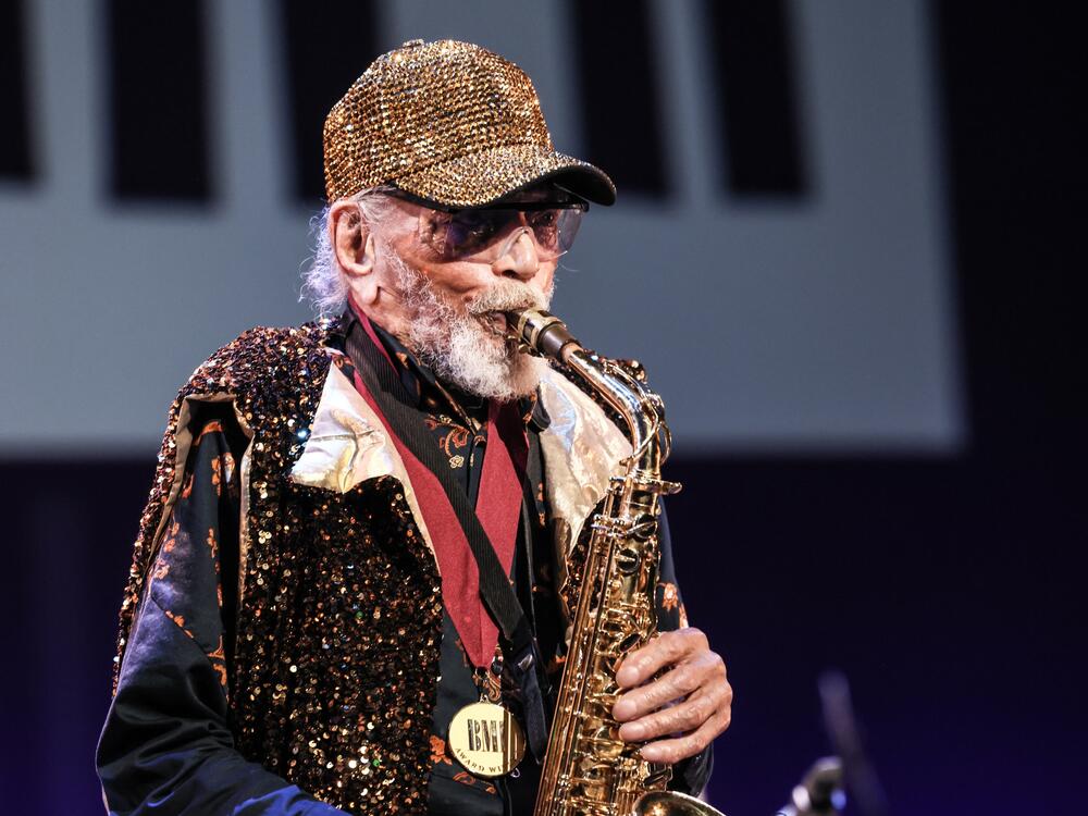 Marshall Allen performs at the 2025 NEA Jazz Masters Tribute Concert on Saturday at the Kennedy Center.