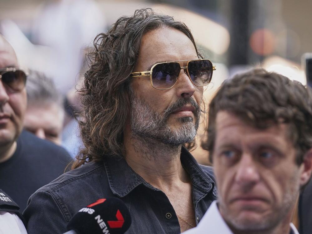 Russell Brand arrives at Westminster Magistrates' court in London, Friday, May 2, 2025, where he faces, rape and sexual assault charges involving four women.