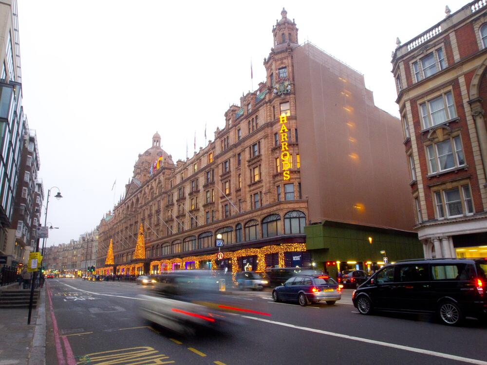 A general view of Harrods store in Knightsbridge, central London