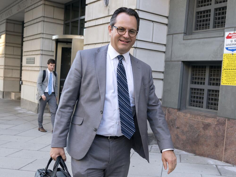 Department of Justice lawyer David Dahlquist leaves the Washington, D.C. federal courthouse on Sept. 20, 2023 during the original trial phase of the antitrust case against Google.