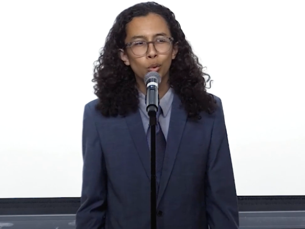Liam McLaughlin at the 2025 Arizona Poetry Out Loud State Finals.