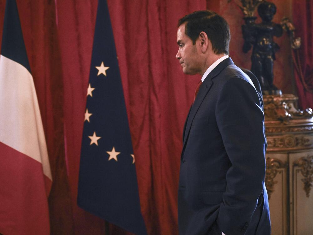 US Secretary of State Marco Rubio leaves after high-level talks on Ukraine and its security, at the French Foreign Ministry in Paris Thursday, April 17.