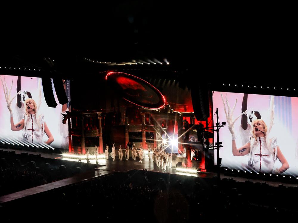 Lady Gaga performs during a massive free show at Copacabana Beach on Saturday in Rio de Janeiro, Brazil.