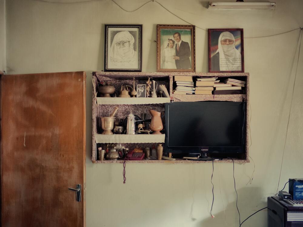 A room inside the home of Nawaf Nasr in the Sweida district, the homeland of Syria's Druze religious minority.