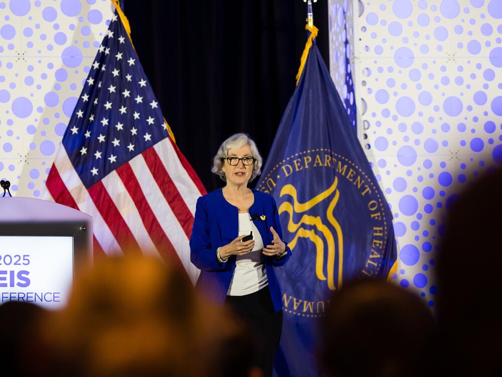 Dr. Anne Schuchat, former acting director at CDC, gives a lecture at a conference celebrating the work of the agency's disease detectives in April, 2025.