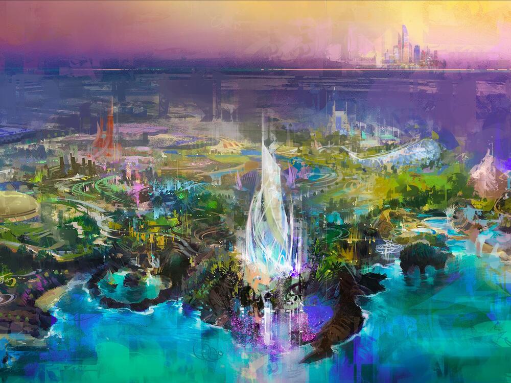 The Walt Disney Company announced on Wednesday that the seventh Disney theme park will be in Abu Dhabi. This rendering shows the plans.