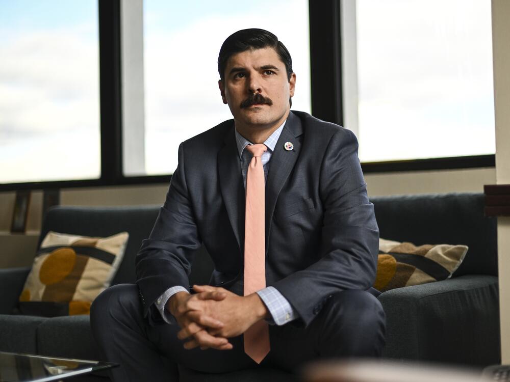 Commissioner Richard Trumka Jr. is photographed at the Consumer Product Safety Commission on Jan. 20, 2023, in Bethesda, Md. He has vowed to fight President Trump's firing of him from his post on the commission.