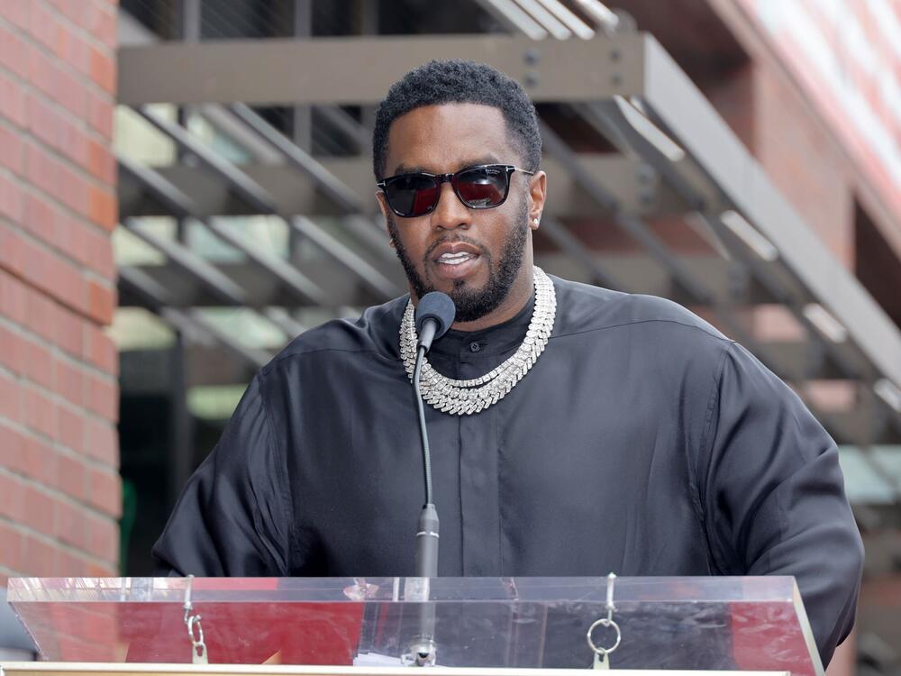 HOLLYWOOD, CALIFORNIA - APRIL 11: Sean Combs speaks onstage during the Hollywood Walk of Fame Star Ceremony for DJ Khaled on April 11, 2022 in Hollywood, California.