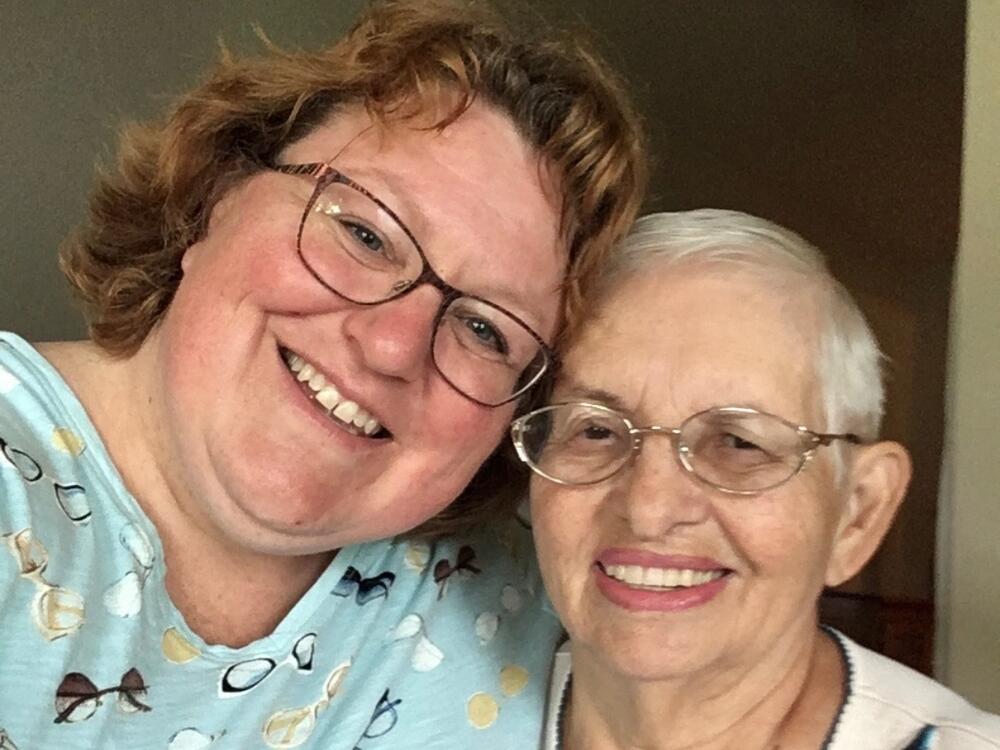 Bobbi Jo Dziuk (left) with her mother, Eva Erbele.