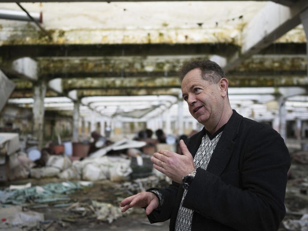 Daniel Löw-Beer, whose family used to own a factory where Oskar Schindler saved some 1,200 Jews during the World War II, talks to The Associated Press at the Museum of Survivors in Brnenec, Czech Republic, on May 10.