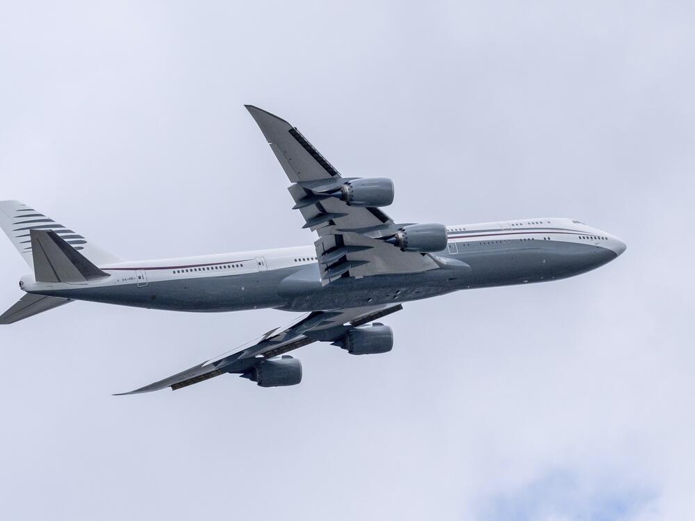 The Qatari-owned jet, which Trump toured at Palm Beach International Airport, in West Palm Beach, Fla., in February.