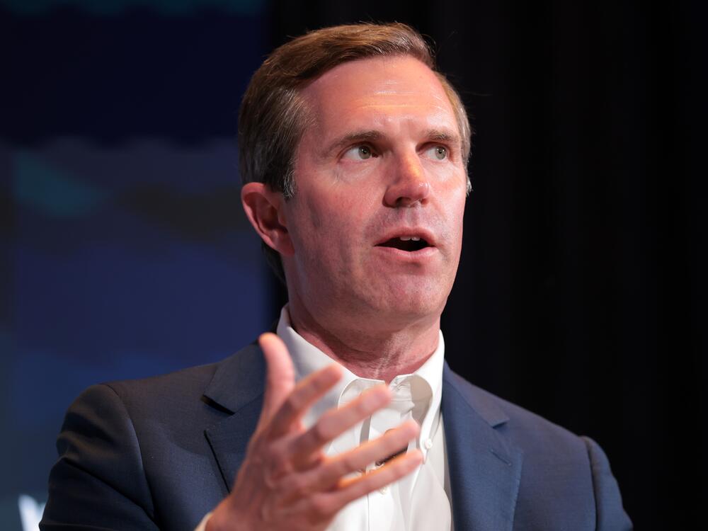 Kentucky Gov. Andy Beshear speaks during the Semafor World Economy Summit 2025 at Conrad Washington on April 23 in Washington, DC.